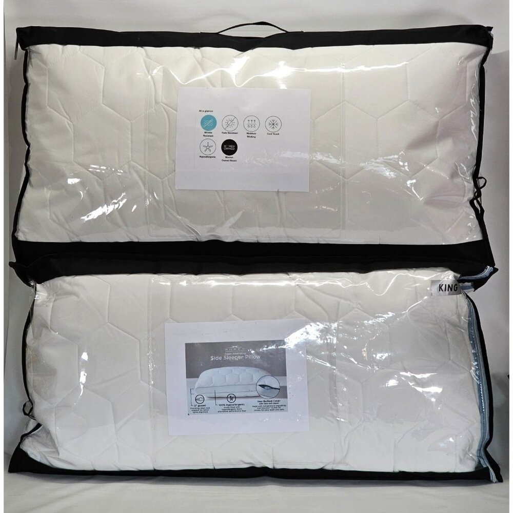 NWT SHEEX 2PK Original Performance Down Alternative Sleeper Pillow KING 10